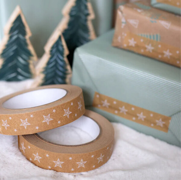 Biodegradable Paper Tape - Stars 24mm