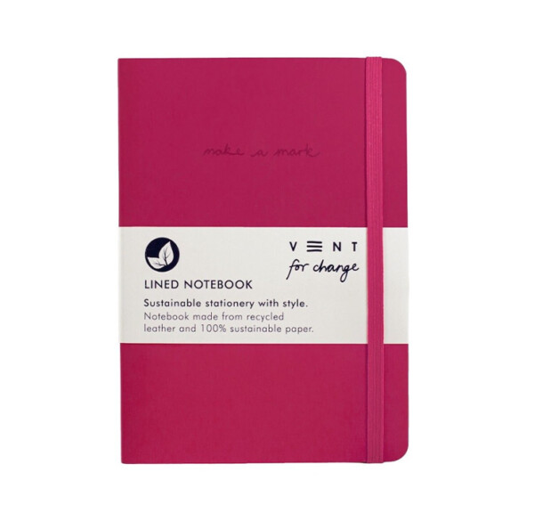 A5 Recycled Leather Notebook – Make a Mark – Pink
