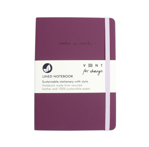 A5 Recycled Leather Notebook – Make a Mark – Purple