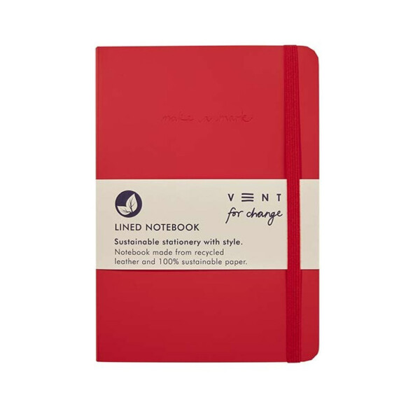 A5 Recycled Leather Notebook – Make a Mark – Red