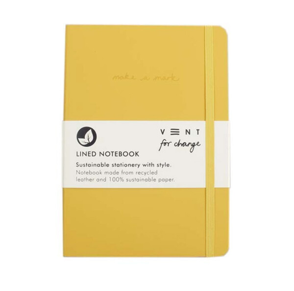 A5 Recycled Leather Notebook – Make a Mark – Yellow