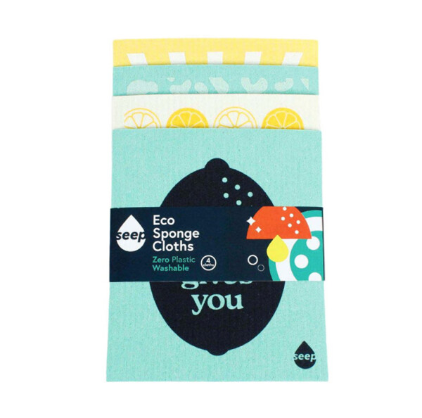 Eco All Purpose Sponge Cloths – Pack of 4 Assorted