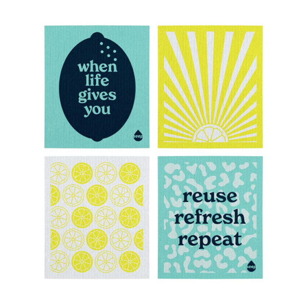 Eco All Purpose Sponge Cloths – Pack of 4 Assorted - Image 2