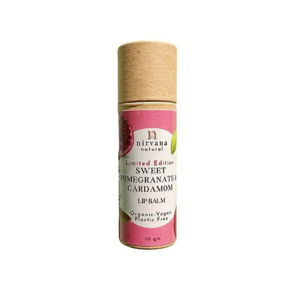 Organic Sweet Pomegranate And Cardamom  Vegan Lip Balm - 10g