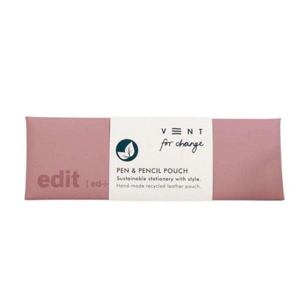 Recycled Leather Pen & Pencil Pouch – Edit – Powder Pink