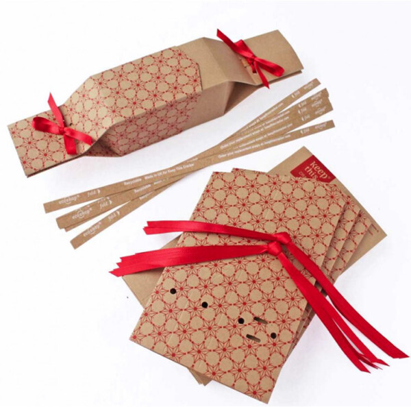 Reusable Eco Crackers Christmas Kraft Christmas- 6 Pack