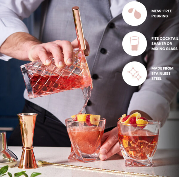 Hawthorne Cocktail Strainer - Rose Gold - Image 2