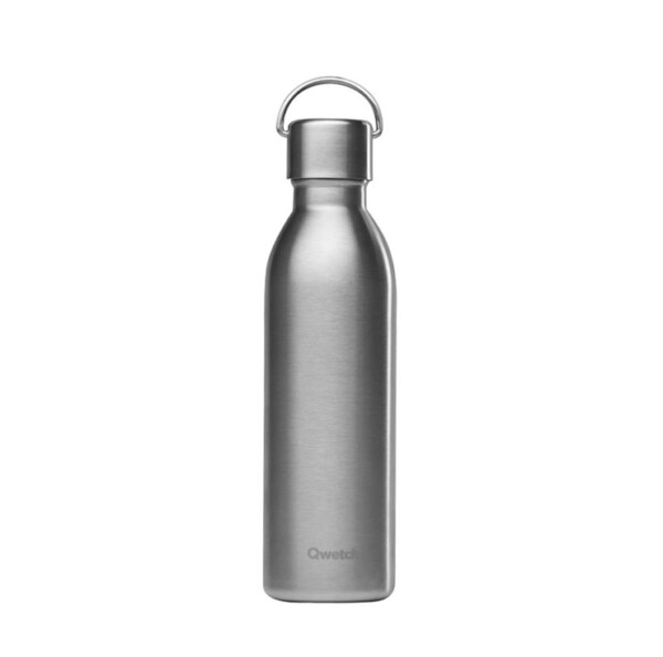 Insulated Stainless Steel 'Active' Bottle - Brushed Steel - 600ml