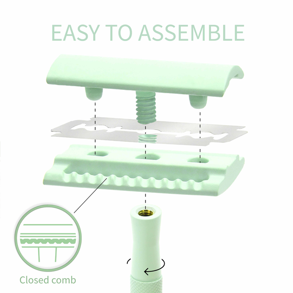 Double Edge Safety Razor - Mint Green - Image 3