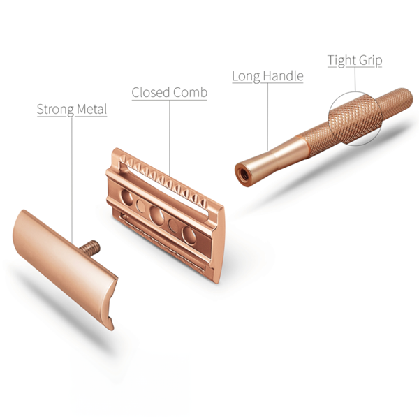 Double Edge Safety Razor - Rose Gold - Image 3
