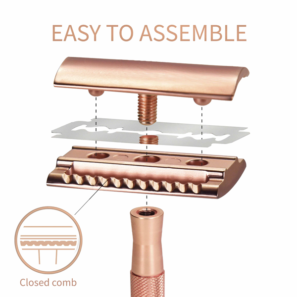 Double Edge Safety Razor - Rose Gold - Image 2