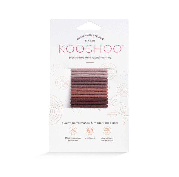 Plastic-Free Round Mini Hair Ties - 12 pack - Earth Tints