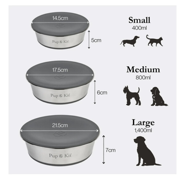 Pet Bowl with Stay-Fresh Lid - Grey - Image 5