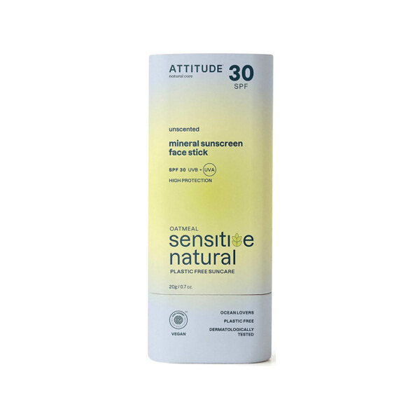 Sensitive Natural Mineral Sunscreen Face Stick SPF 30 Unscented - 20g