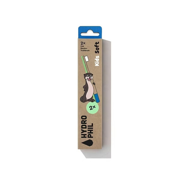 Children's 2 Pack Bamboo Toothbrush - Blue - Image 2