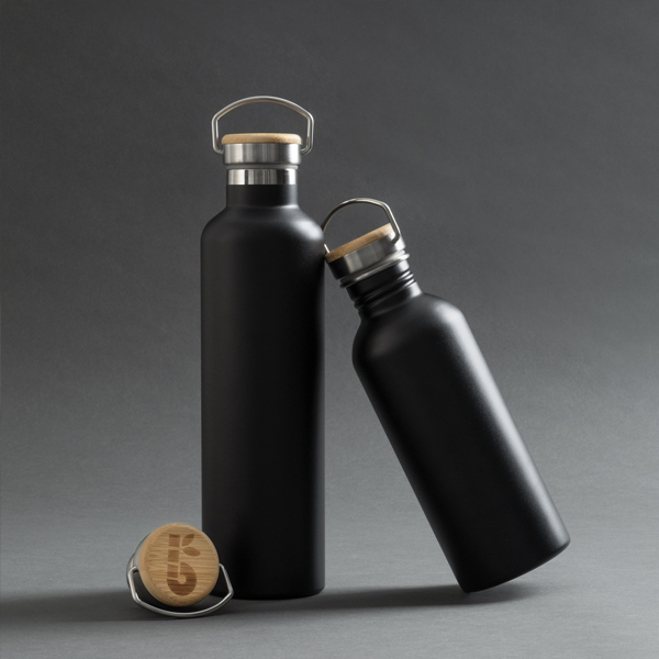Stainless Steel Insulated Bottle 350ml - 1000ml - Jet Black - Image 6