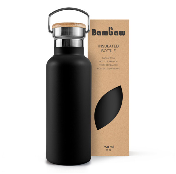 Stainless Steel Insulated Bottle 350ml - 1000ml - Jet Black - Image 4