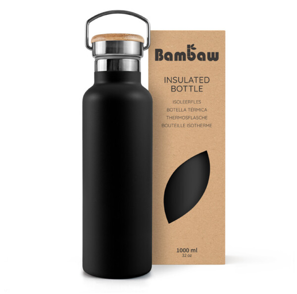 Stainless Steel Insulated Bottle 350ml - 1000ml - Jet Black - Image 5