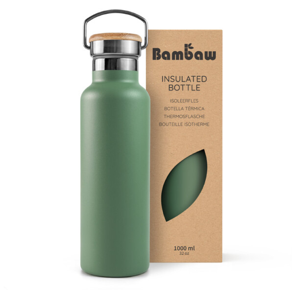 Stainless Steel Insulated Bottle 350ml - 1000ml - Sage Green - Image 2