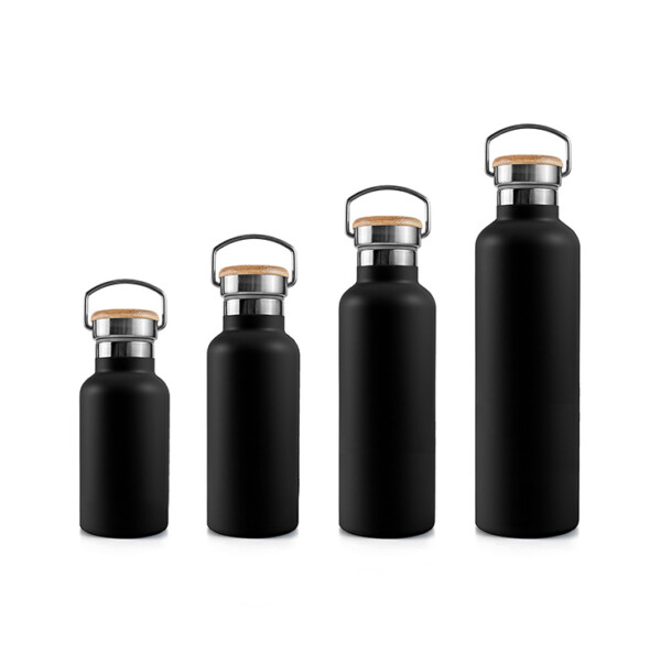 Stainless Steel Insulated Bottle 350ml - 1000ml - Jet Black