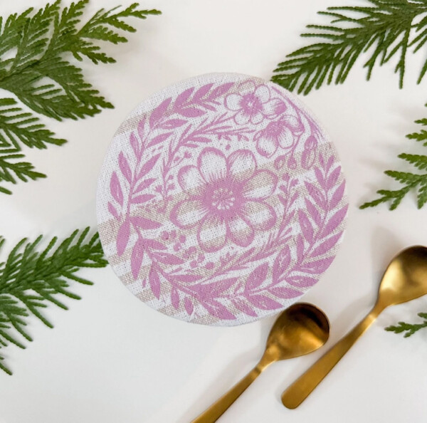Rustic Floral Mini Bowl Covers Set of Three - 5" Mini - Image 3