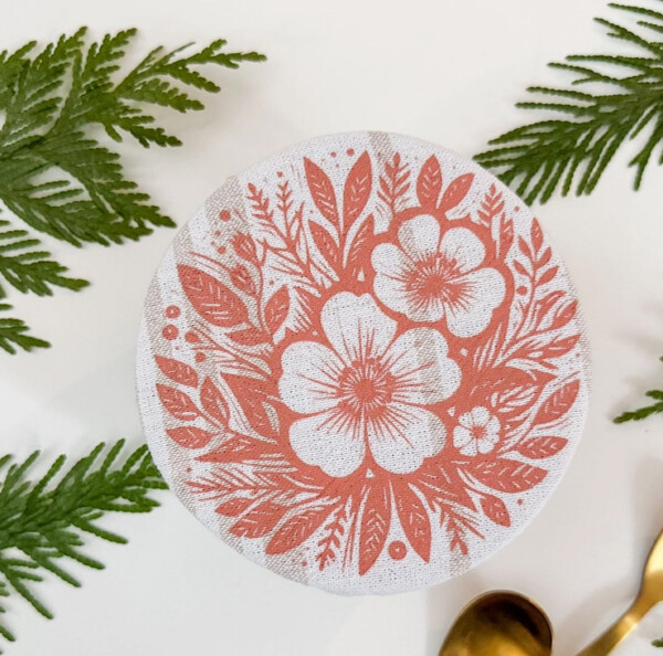Rustic Floral Mini Bowl Covers Set of Three - 5" Mini - Image 2