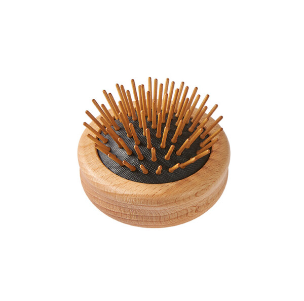 Wooden Travel Pop-Up Hairbrush