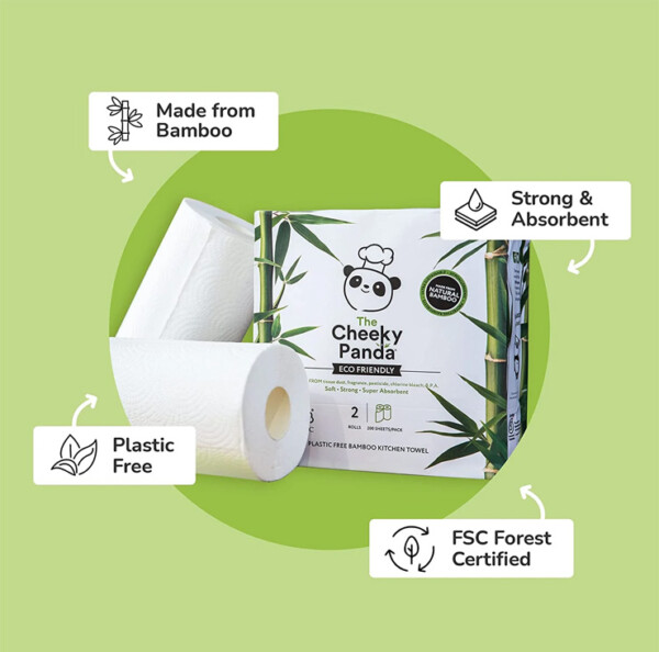 Sustainable Bamboo Paper Kitchen Roll - 2 Pack - Image 3