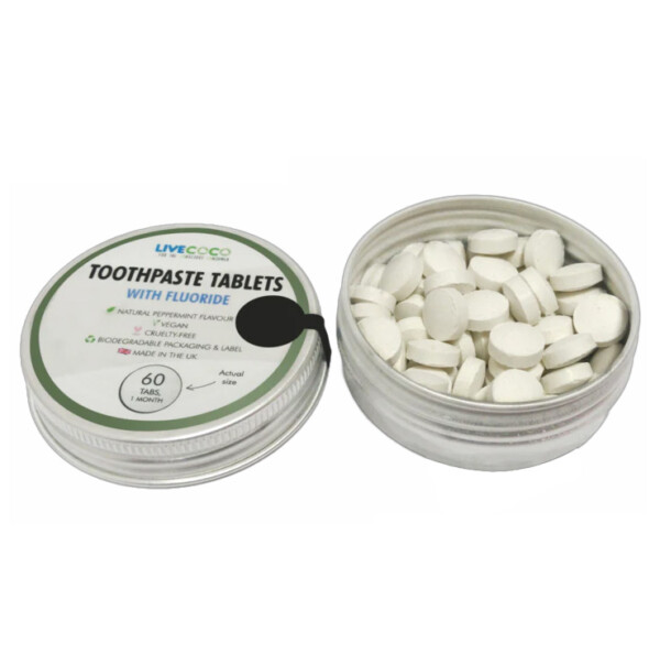 LiveCoco Fluoride Toothpaste Tablets - Peppermint 60 Tabs - Image 2