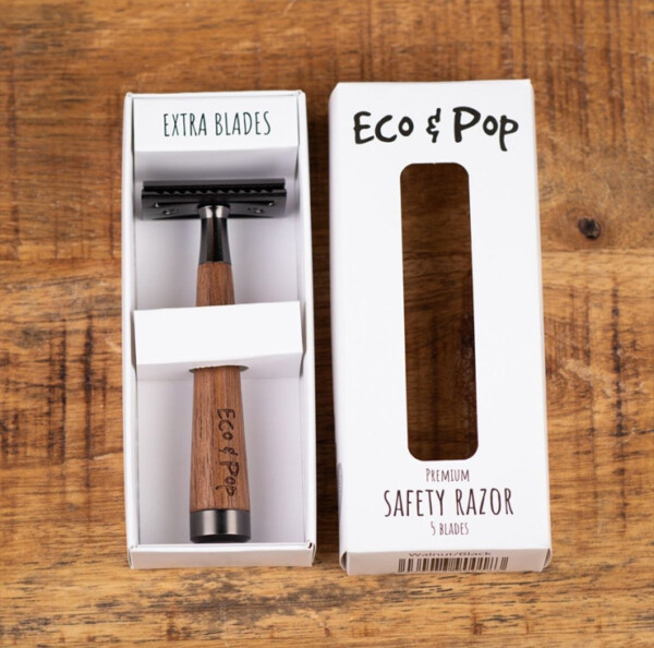 Premium Safety Razor - Walnut/Black - Image 2