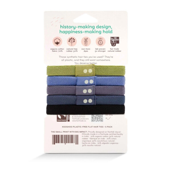 Sea to Sky Organic Plastic-free Hair Ties - 5 Pack - Image 2