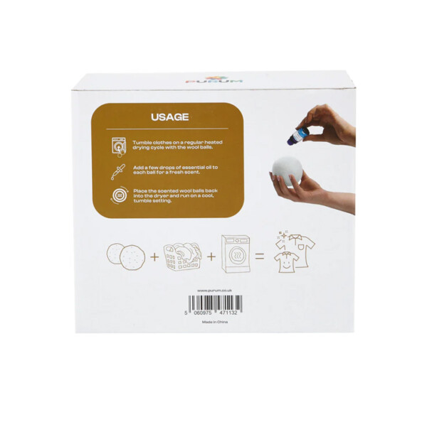 Organic Wool Dryer Balls - 4 Pack - With 2 Scented Essential Oils - Image 3