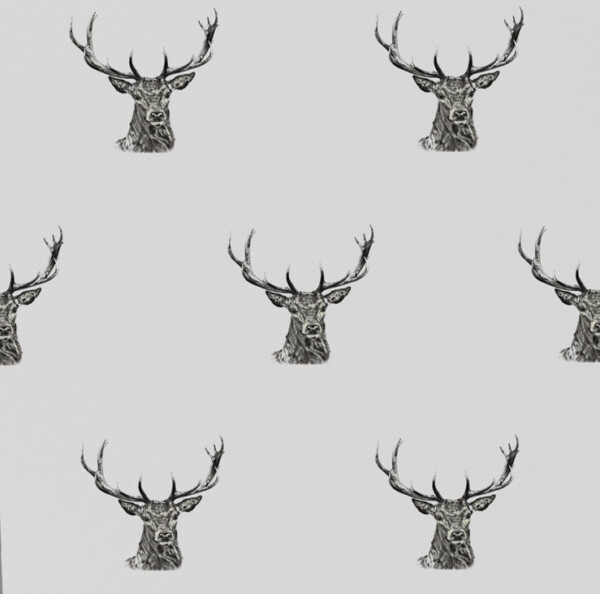 Black & White Stags Wrapping Paper - 2 Sheets - Image 2