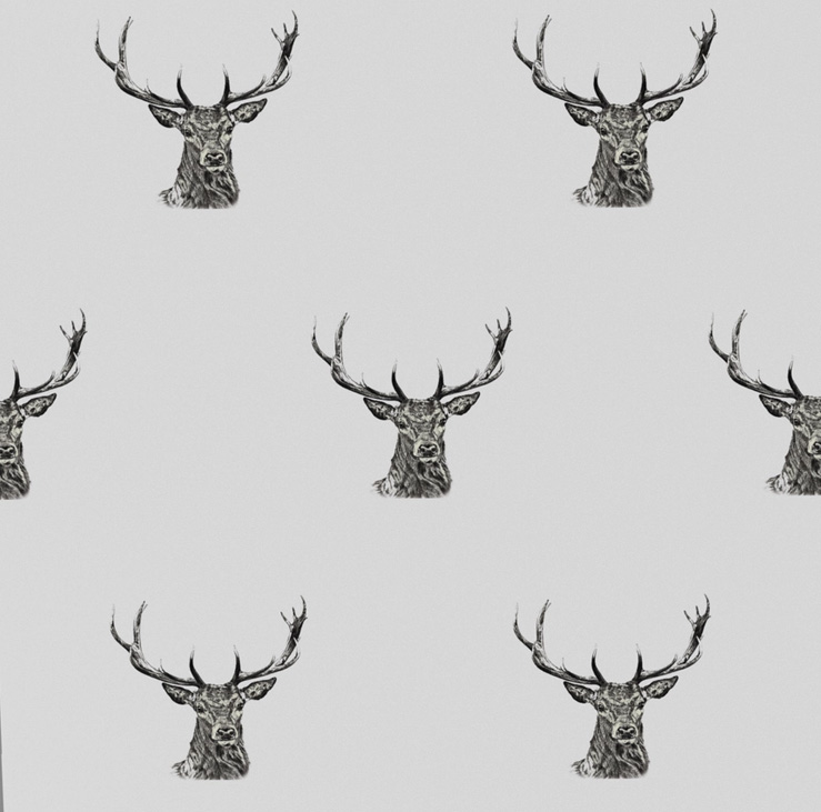 Black & White Stags Wrapping Paper - 2 Sheets - Image 2