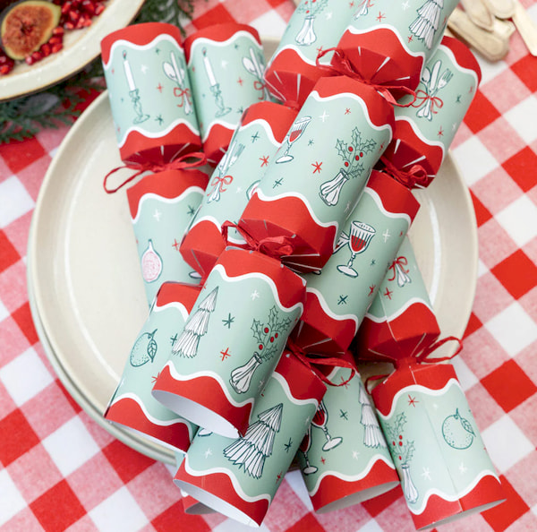 KreativeKraft Christmas Crackers Deluxe Pack Von 10 Premium Knallbonbons Weihnachts Cracker