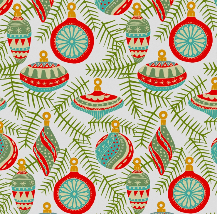 Christmas Baubles Wrapping Paper - 2 Sheets