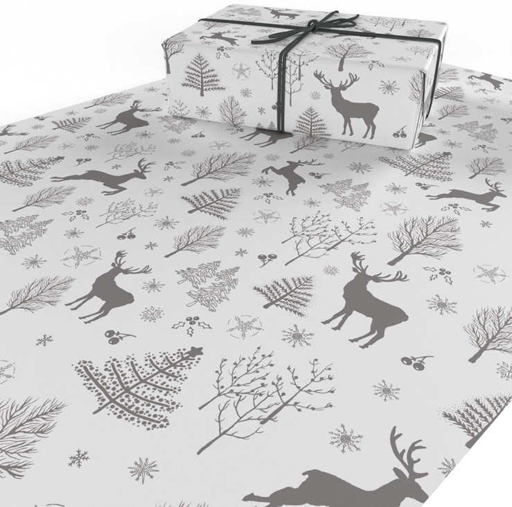 Christmas Scandi Pheasants Wrapping Paper - 2 Sheets - Image 2