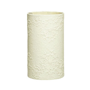 Paper Pottery Toilet Brush Holder - White Dandelion