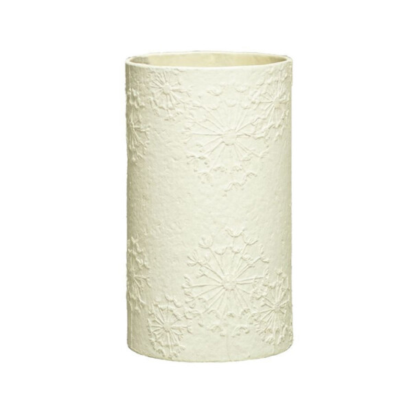 Paper Pottery Toilet Brush Holder - White Dandelion