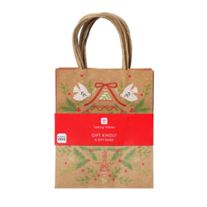 Folklore Brown Christmas Paper Gift Bags - 8 Pack