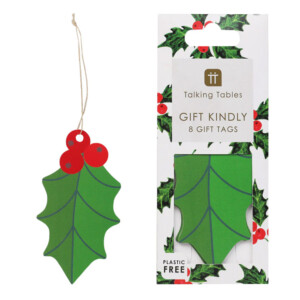 Holly Green Christmas Gift Tags - 8 Pack