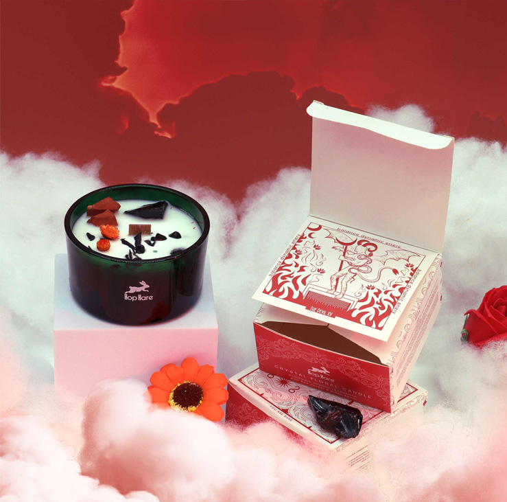 Hop Hare Crystal Magic Flower Candle - The Devil - Image 2