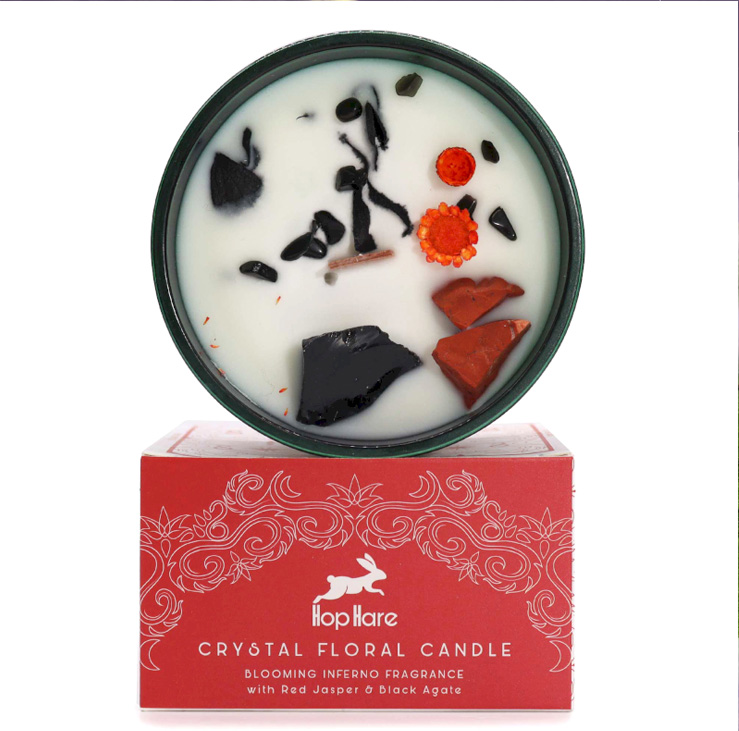 Hop Hare Crystal Magic Flower Candle - The Devil