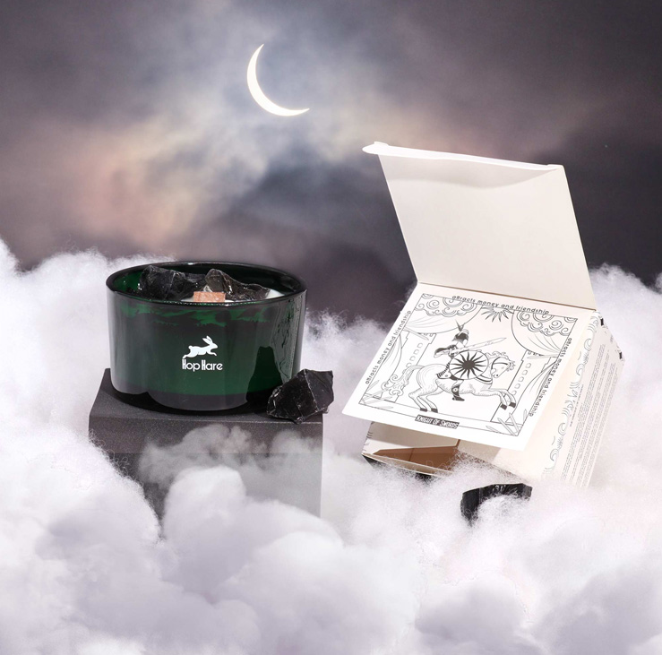 Hop Hare Crystal Magic Flower Candle - The Knight of Swords - Image 2