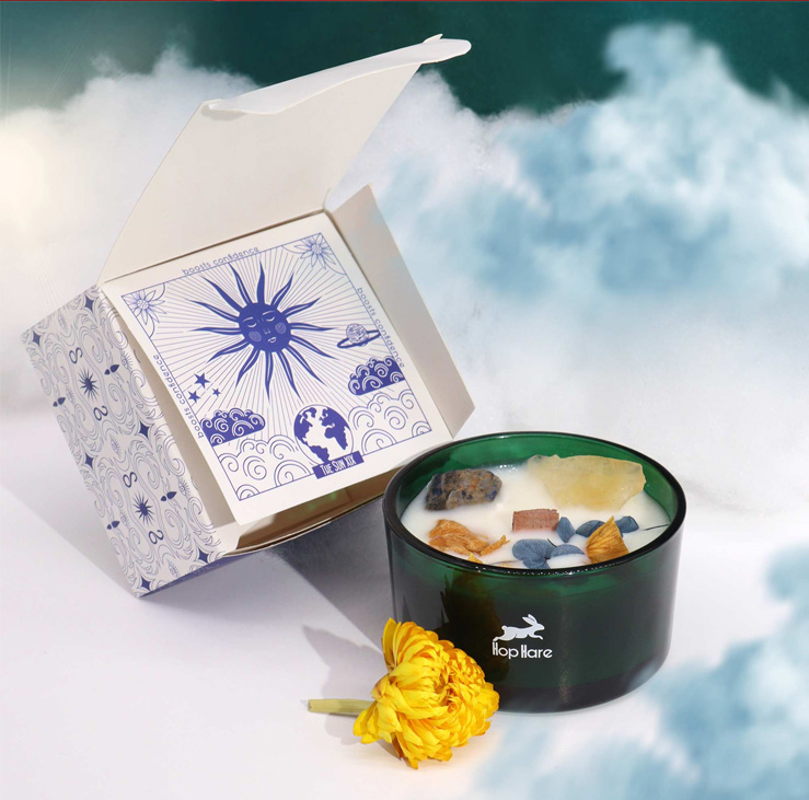 Hop Hare Crystal Magic Flower Candle - The Sun - Image 2