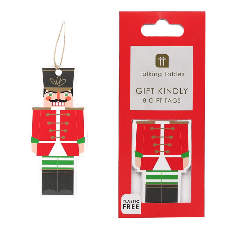 Image of Nutcracker Red Christmas Gift Tags - 8 Pack