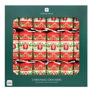 Red Folk Christmas Crackers - 6 Pack