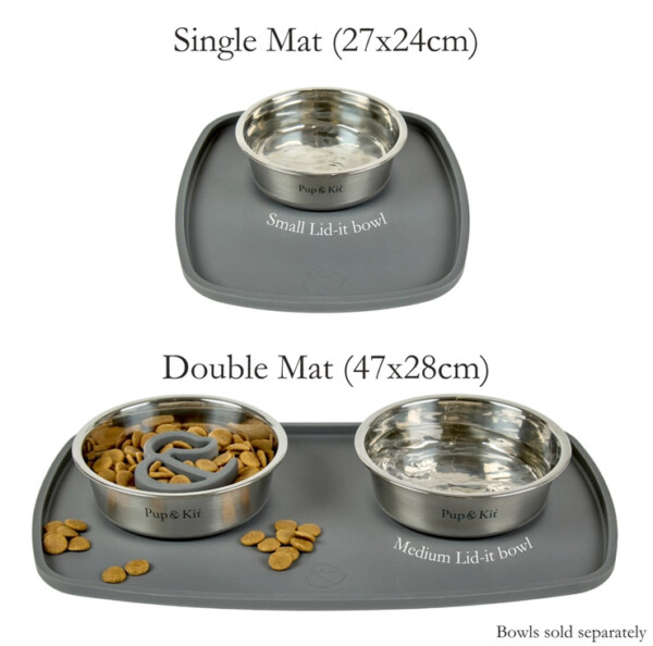 Silicone Pet Feeding Placemat - Grey - Image 4