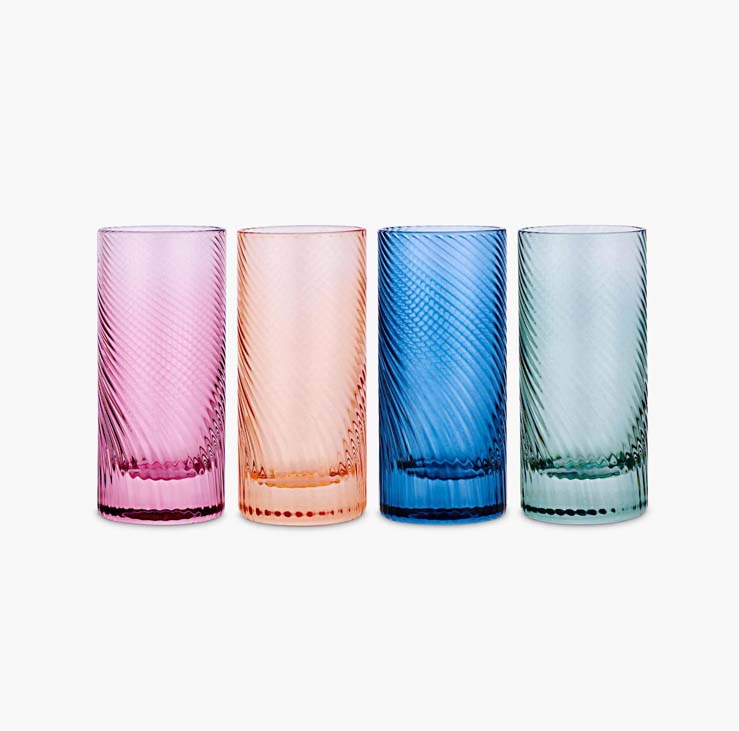Twist Coloured Shot Glasses – Set of 4