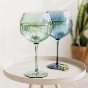 Twist Gin Balloon Glasses – Set of 2 Blue/Green
